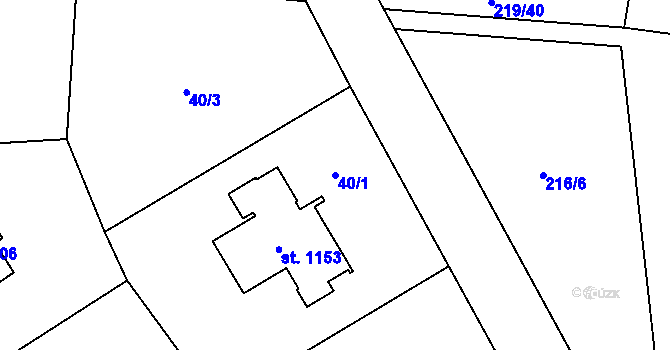 Parcela st. 40/1 v KÚ Heřmanice, Katastrální mapa
