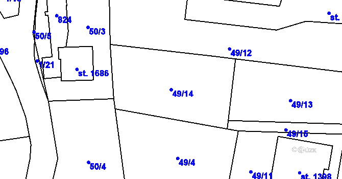 Parcela st. 49/14 v KÚ Heřmanice, Katastrální mapa