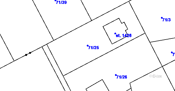 Parcela st. 71/25 v KÚ Heřmanice, Katastrální mapa