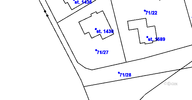 Parcela st. 71/27 v KÚ Heřmanice, Katastrální mapa
