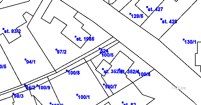 Parcela st. 100/5 v KÚ Heřmanice, Katastrální mapa