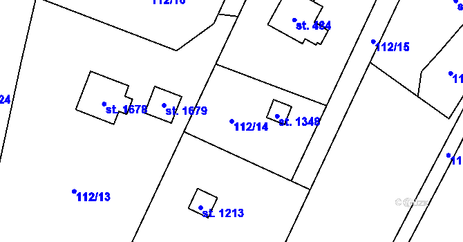 Parcela st. 112/14 v KÚ Heřmanice, Katastrální mapa
