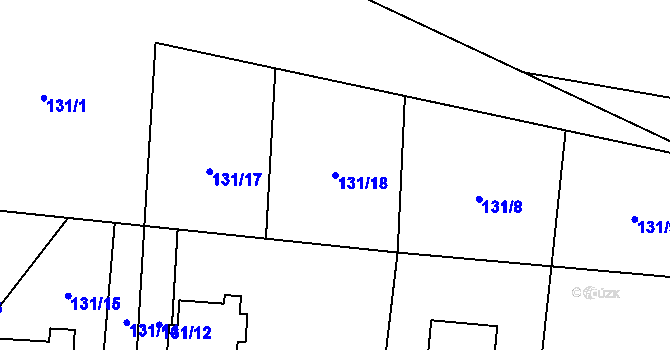 Parcela st. 131/18 v KÚ Heřmanice, Katastrální mapa