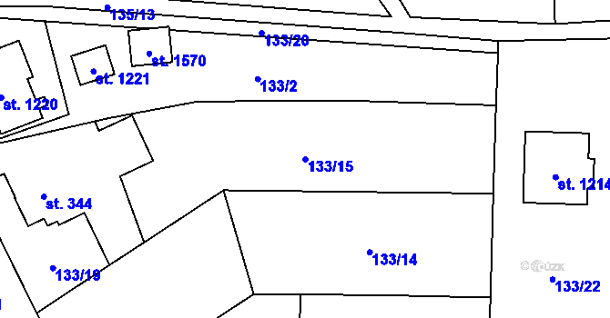 Parcela st. 133/15 v KÚ Heřmanice, Katastrální mapa