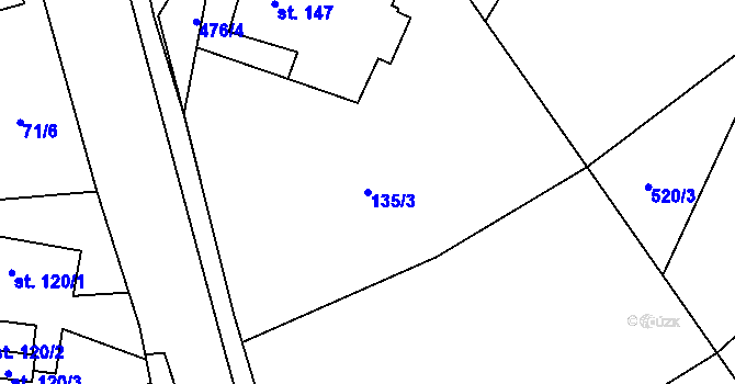 Parcela st. 135/3 v KÚ Heřmanice, Katastrální mapa