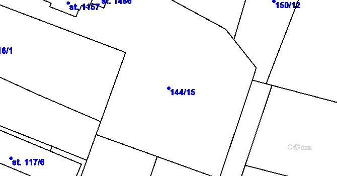 Parcela st. 144/15 v KÚ Heřmanice, Katastrální mapa