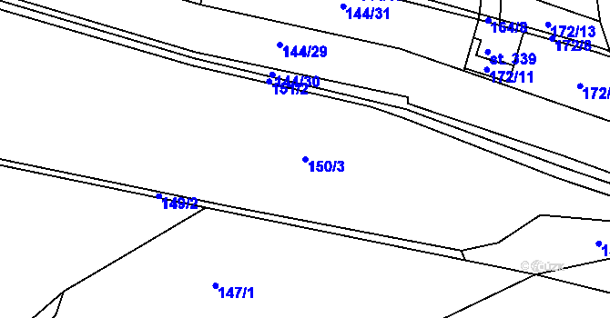 Parcela st. 150/3 v KÚ Heřmanice, Katastrální mapa
