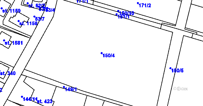 Parcela st. 150/4 v KÚ Heřmanice, Katastrální mapa