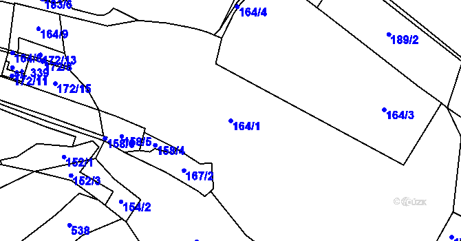 Parcela st. 164/1 v KÚ Heřmanice, Katastrální mapa