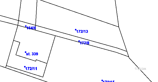 Parcela st. 172/8 v KÚ Heřmanice, Katastrální mapa