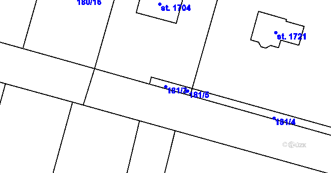 Parcela st. 181/3 v KÚ Heřmanice, Katastrální mapa