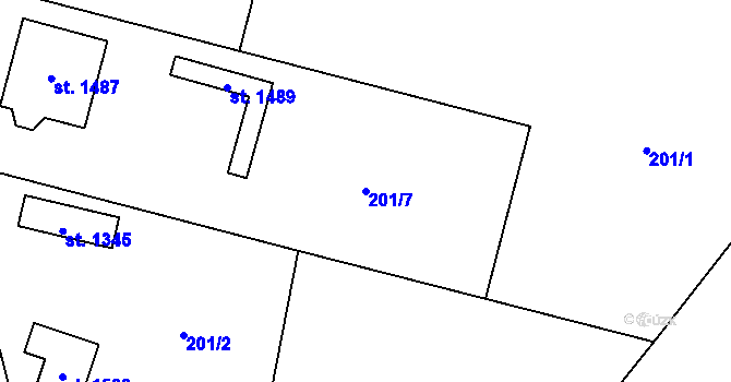 Parcela st. 201/7 v KÚ Heřmanice, Katastrální mapa