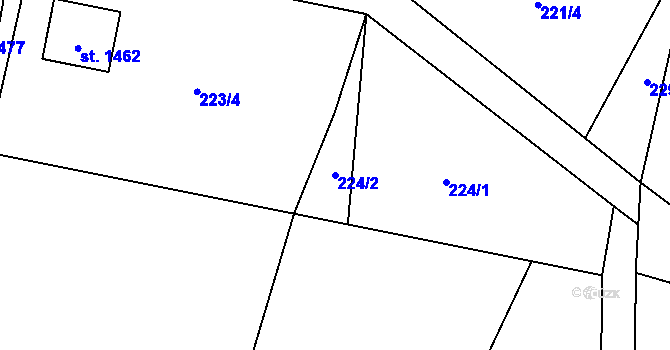 Parcela st. 224/2 v KÚ Heřmanice, Katastrální mapa