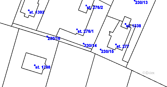 Parcela st. 230/14 v KÚ Heřmanice, Katastrální mapa