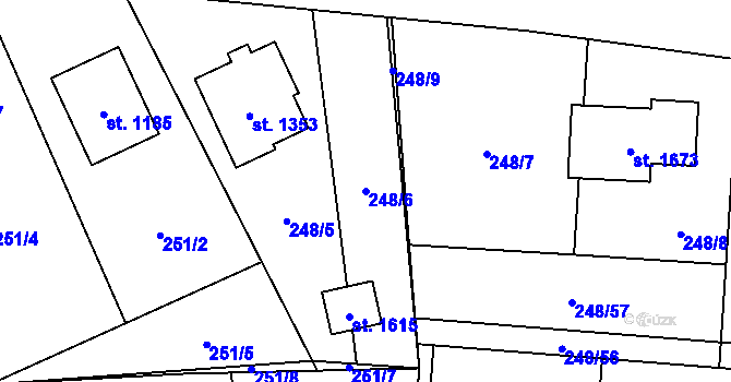 Parcela st. 248/6 v KÚ Heřmanice, Katastrální mapa