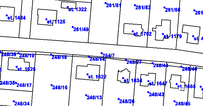 Parcela st. 254/7 v KÚ Heřmanice, Katastrální mapa