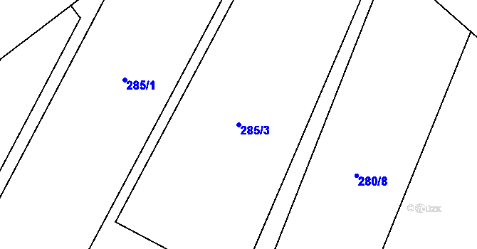 Parcela st. 285/3 v KÚ Heřmanice, Katastrální mapa