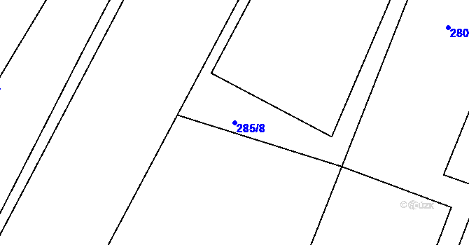 Parcela st. 285/8 v KÚ Heřmanice, Katastrální mapa