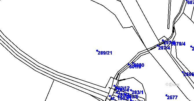 Parcela st. 289/21 v KÚ Heřmanice, Katastrální mapa