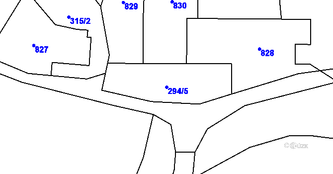 Parcela st. 294/5 v KÚ Heřmanice, Katastrální mapa