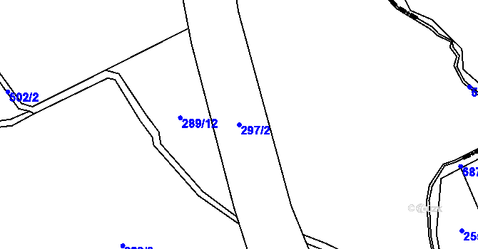 Parcela st. 297/2 v KÚ Heřmanice, Katastrální mapa