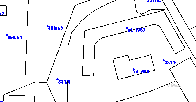 Parcela st. 331/5 v KÚ Heřmanice, Katastrální mapa