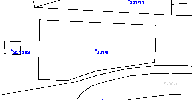 Parcela st. 331/9 v KÚ Heřmanice, Katastrální mapa