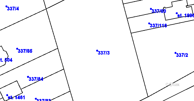 Parcela st. 337/3 v KÚ Heřmanice, Katastrální mapa