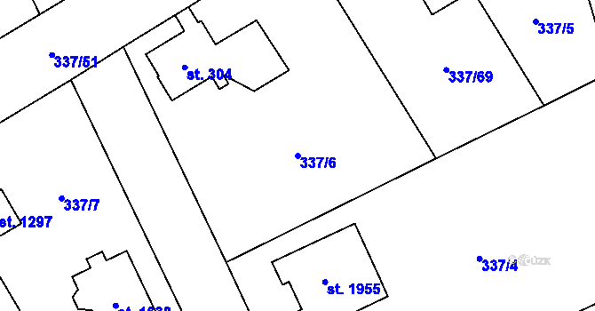 Parcela st. 337/6 v KÚ Heřmanice, Katastrální mapa