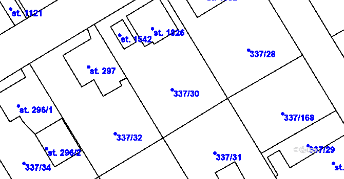 Parcela st. 337/30 v KÚ Heřmanice, Katastrální mapa