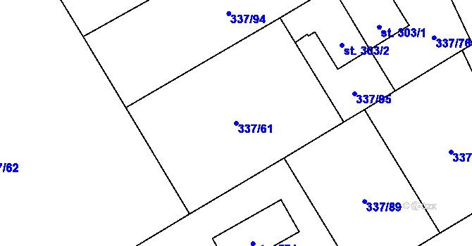 Parcela st. 337/61 v KÚ Heřmanice, Katastrální mapa
