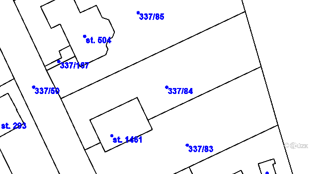 Parcela st. 337/84 v KÚ Heřmanice, Katastrální mapa