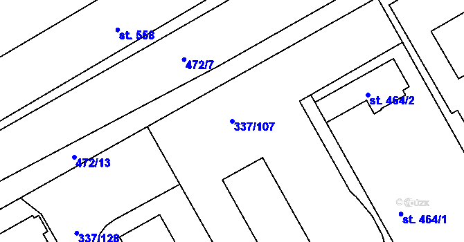 Parcela st. 337/107 v KÚ Heřmanice, Katastrální mapa