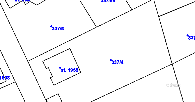 Parcela st. 337/109 v KÚ Heřmanice, Katastrální mapa