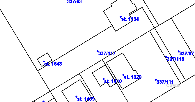 Parcela st. 337/117 v KÚ Heřmanice, Katastrální mapa