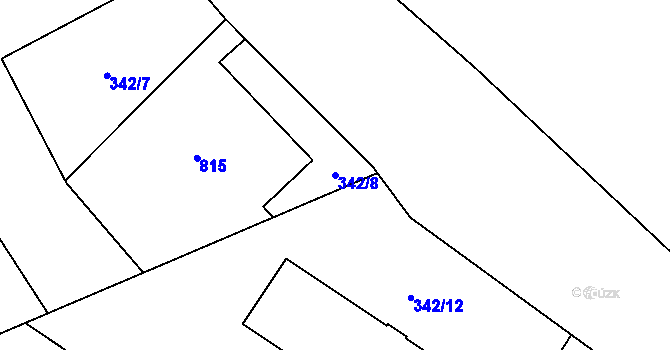 Parcela st. 342/8 v KÚ Heřmanice, Katastrální mapa