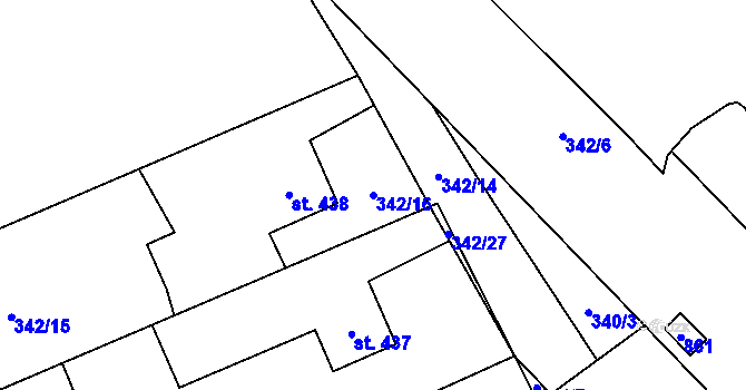 Parcela st. 342/16 v KÚ Heřmanice, Katastrální mapa