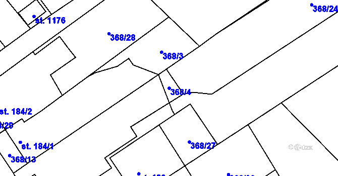 Parcela st. 368/4 v KÚ Heřmanice, Katastrální mapa