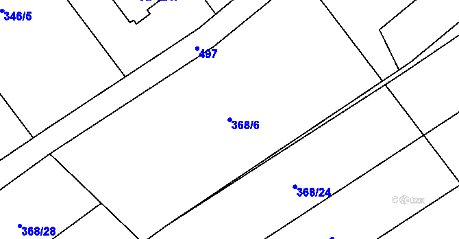 Parcela st. 368/6 v KÚ Heřmanice, Katastrální mapa