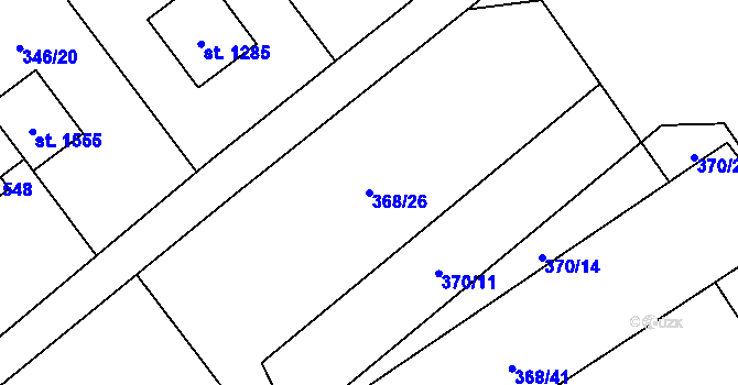 Parcela st. 368/26 v KÚ Heřmanice, Katastrální mapa