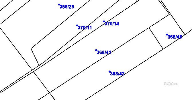 Parcela st. 368/41 v KÚ Heřmanice, Katastrální mapa