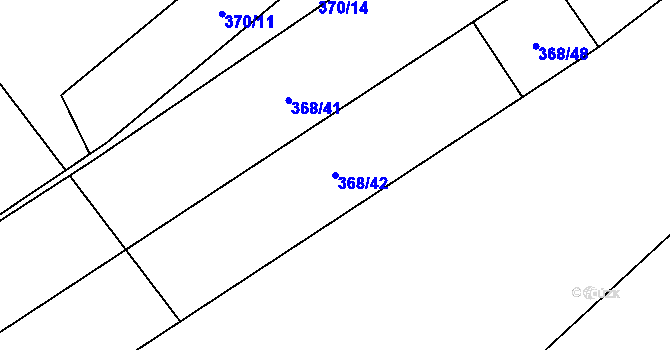 Parcela st. 368/42 v KÚ Heřmanice, Katastrální mapa