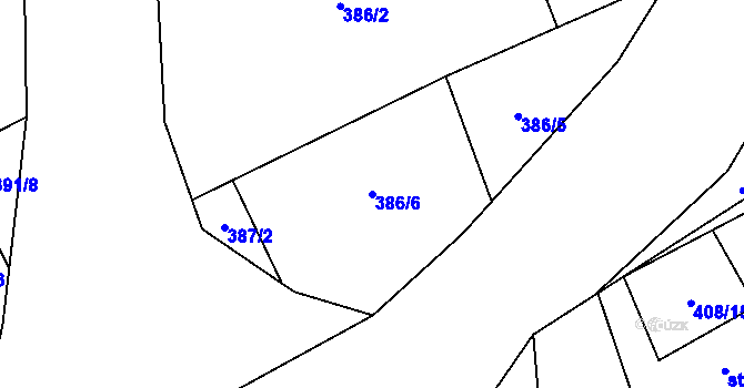 Parcela st. 386/6 v KÚ Heřmanice, Katastrální mapa