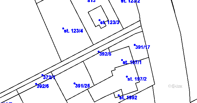 Parcela st. 392/5 v KÚ Heřmanice, Katastrální mapa