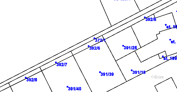 Parcela st. 392/6 v KÚ Heřmanice, Katastrální mapa