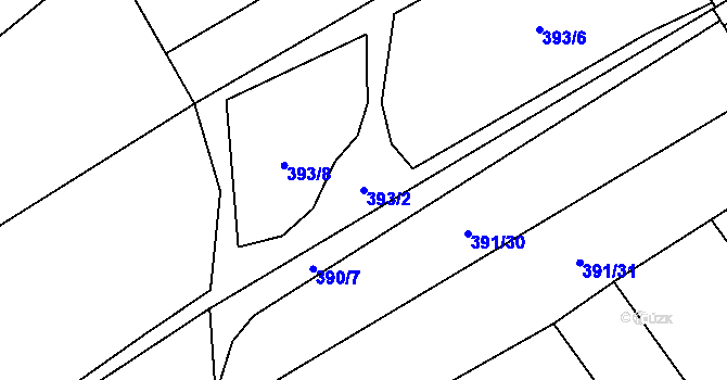 Parcela st. 393/2 v KÚ Heřmanice, Katastrální mapa