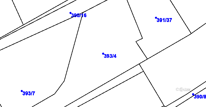 Parcela st. 393/4 v KÚ Heřmanice, Katastrální mapa