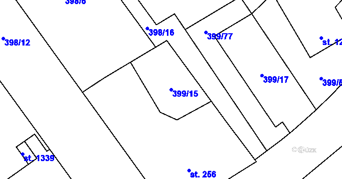 Parcela st. 399/15 v KÚ Heřmanice, Katastrální mapa