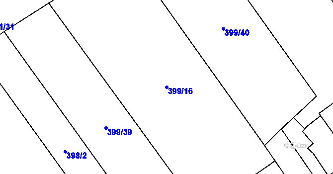Parcela st. 399/16 v KÚ Heřmanice, Katastrální mapa