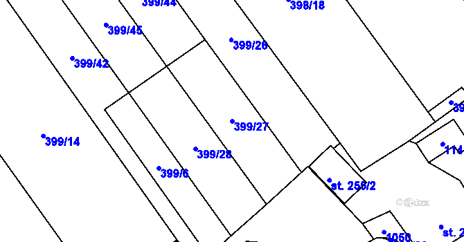 Parcela st. 399/27 v KÚ Heřmanice, Katastrální mapa